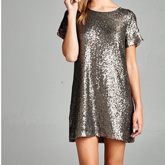 a.gain Dresses & Skirts - A. Gain Gold Sequin Dress Medium Worn Once Great C